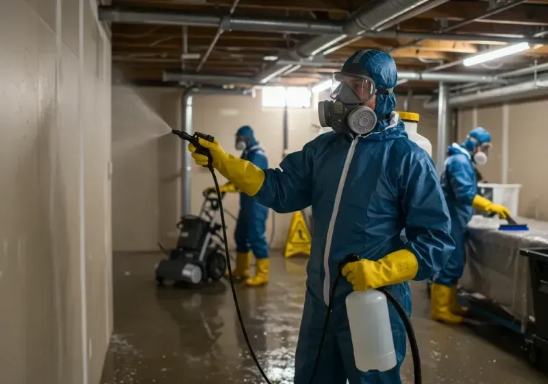 Basement Sanitization and Antimicrobial Treatment process in Hainesville, IL