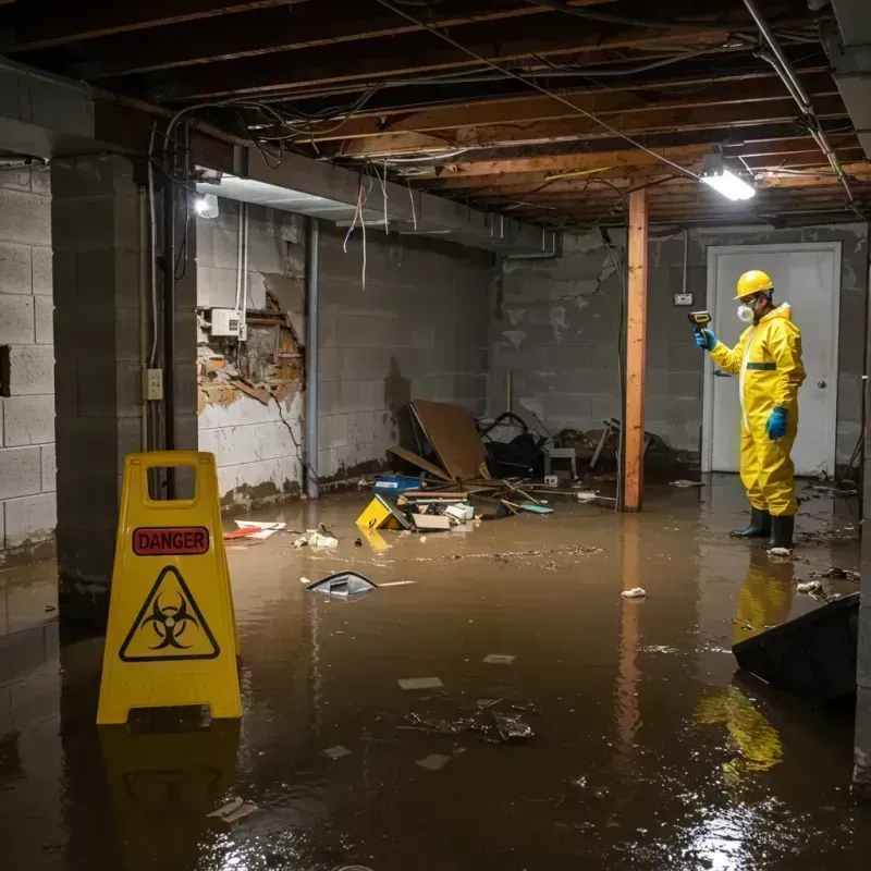 Flooded Basement Electrical Hazard in Hainesville, IL Property