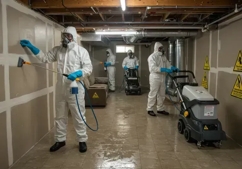 Basement Moisture Removal and Structural Drying process in Hainesville, IL